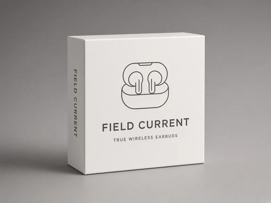 Earbuds Packaging — premium catalog hero photograph